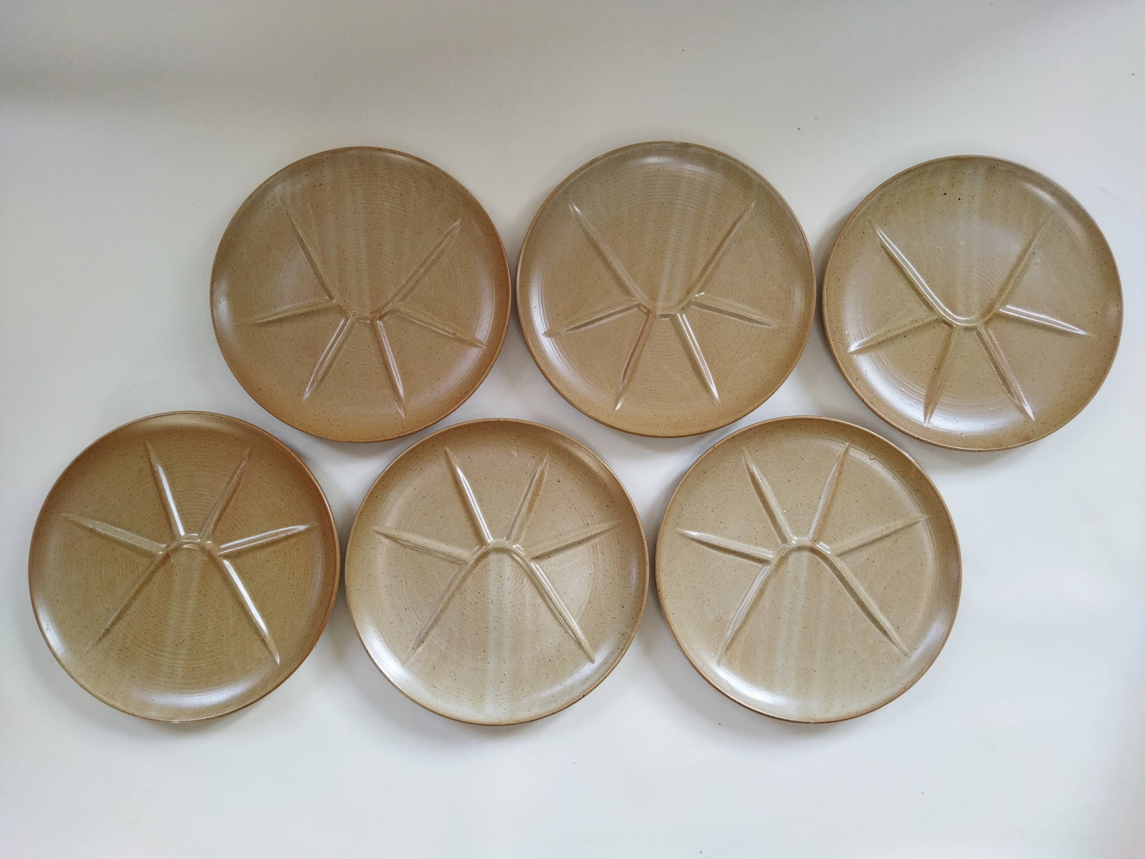 Six Village CNP stoneware plates