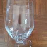 Set of 8 antique faceted stemmed glasses