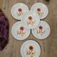 6 Porcelain dessert plates Sologne 1970