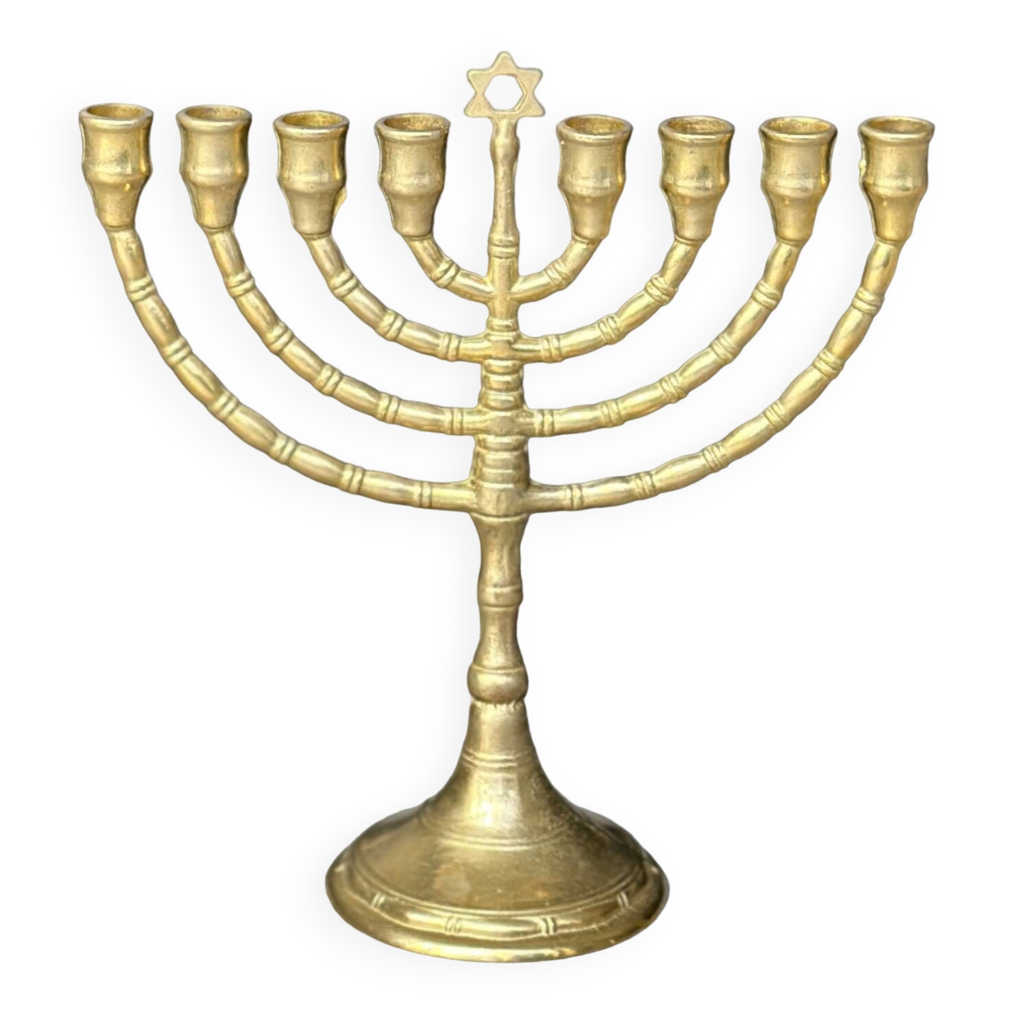 9-branch candlestick (Hanoukia) in brass.