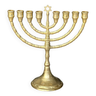 9-branched candlestick (Hanoukia) in brass.