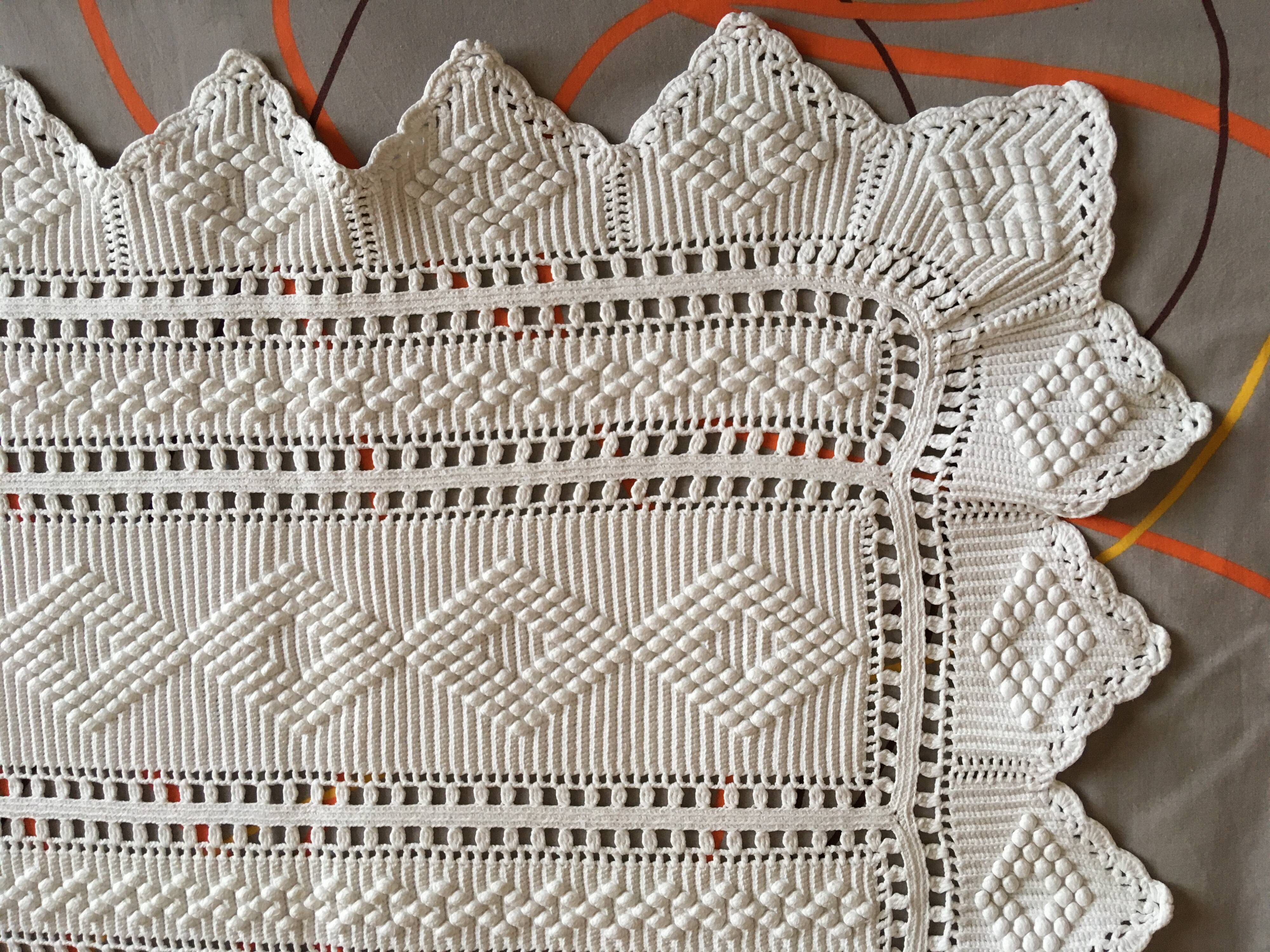 Handmade crochet diamond chair cover square