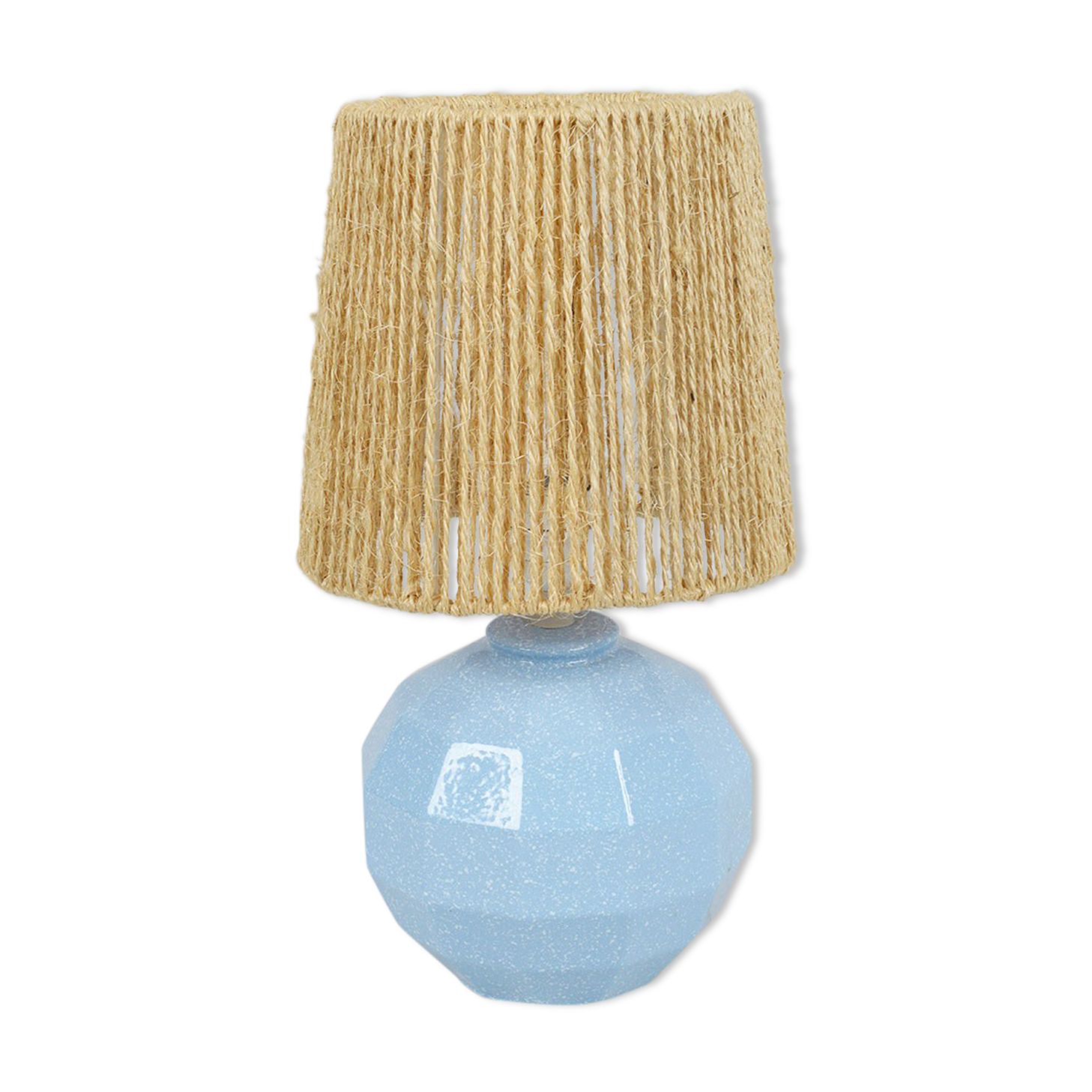 Lampe boule bleue mouchetée