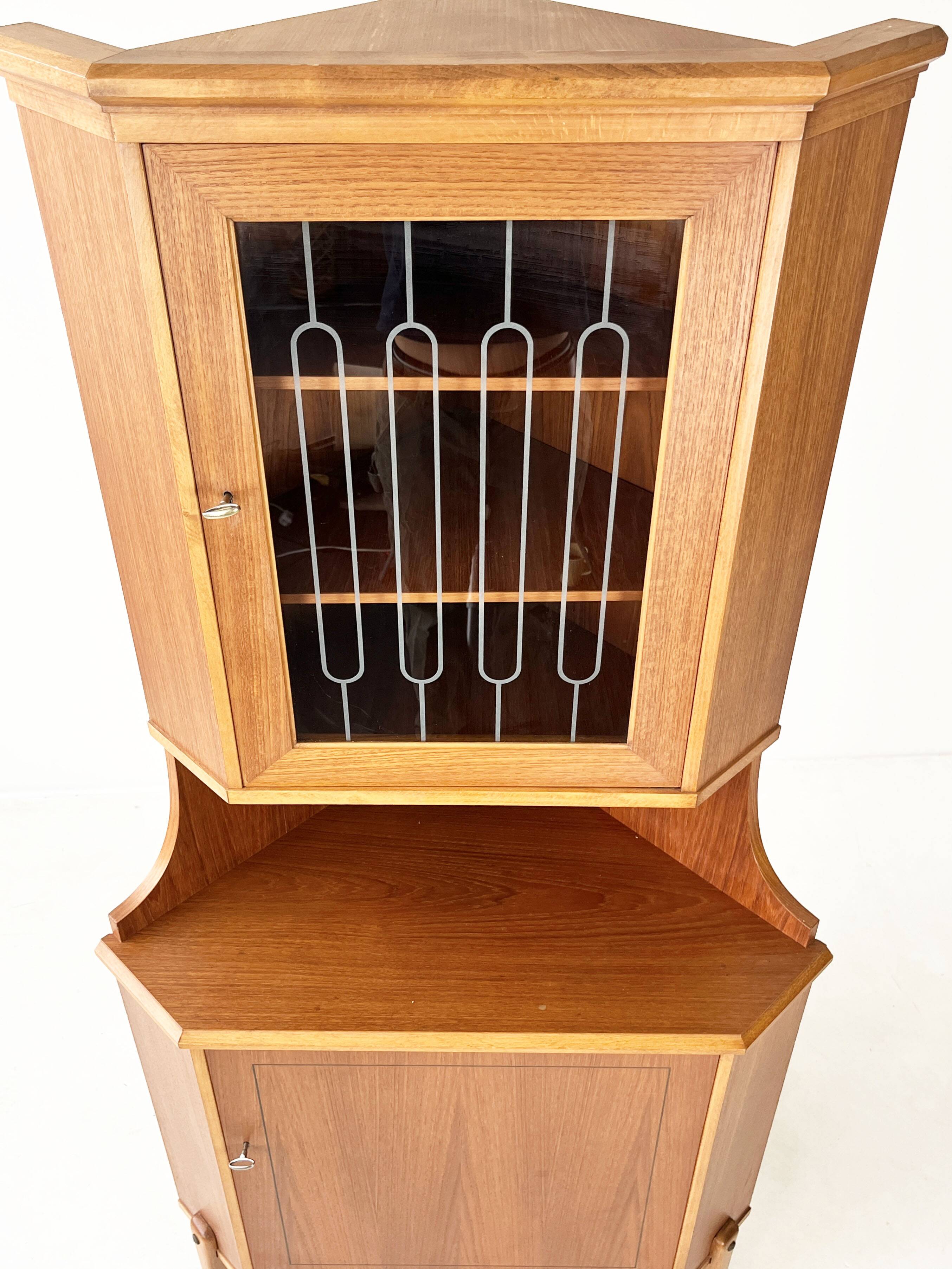 Vintage Scandinavian Corner Hutch