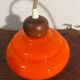 Suspension vintage orange verre opalin