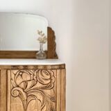 Art Deco oak sideboard with mirror (removable)