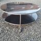 Round coffee table top in black glass