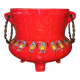 Vintage red ceramic cache pot from the 1970s.