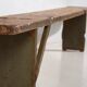 Antique green solid wood bench (c.1920) #26