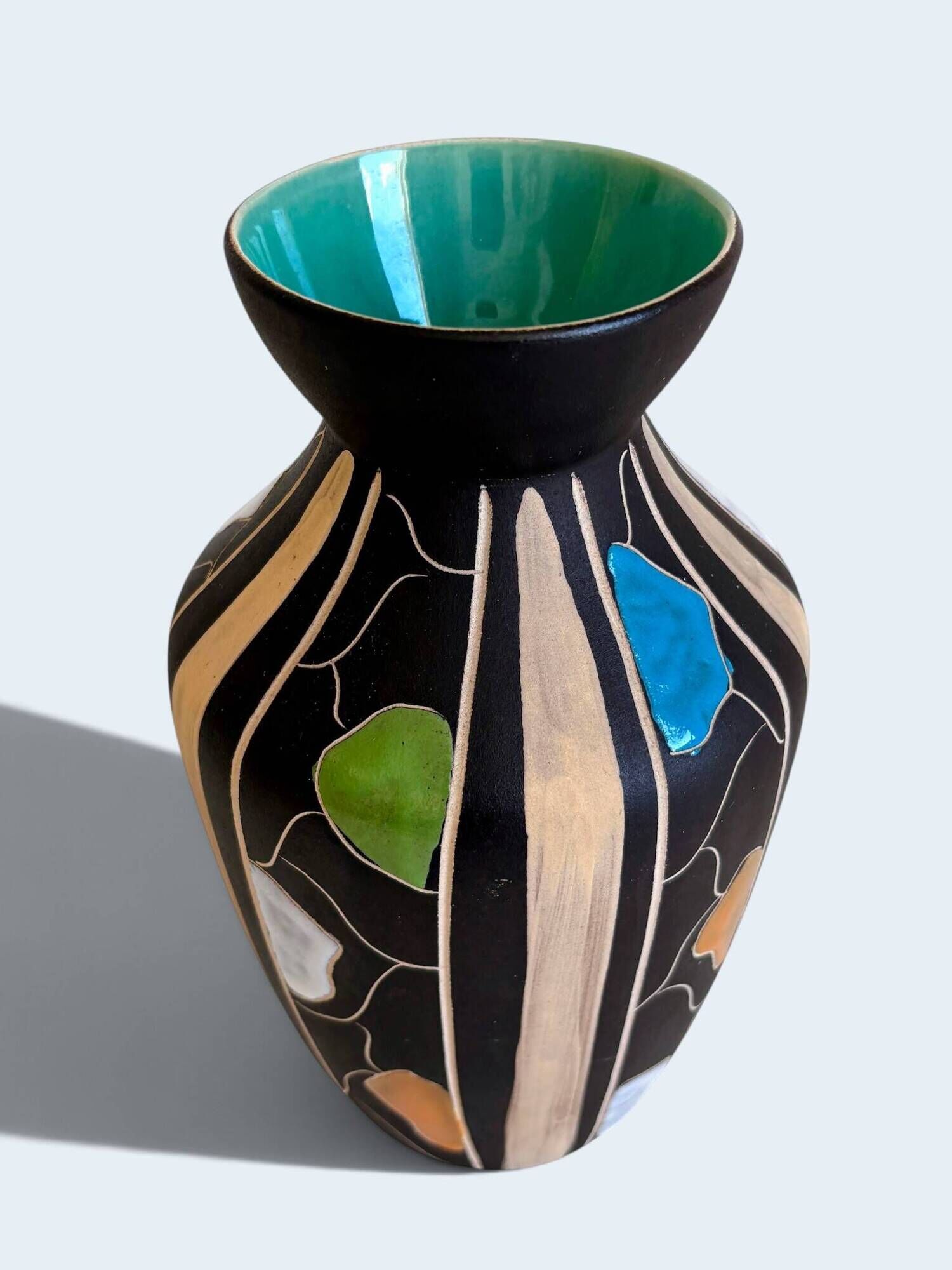 Bodo Mans “Valencia” Ceramic Vase for Bay Keramik, West Germany, 1960s