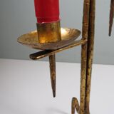 Grand vintage brutalist chandelier, Venetian style, sculptural metal.