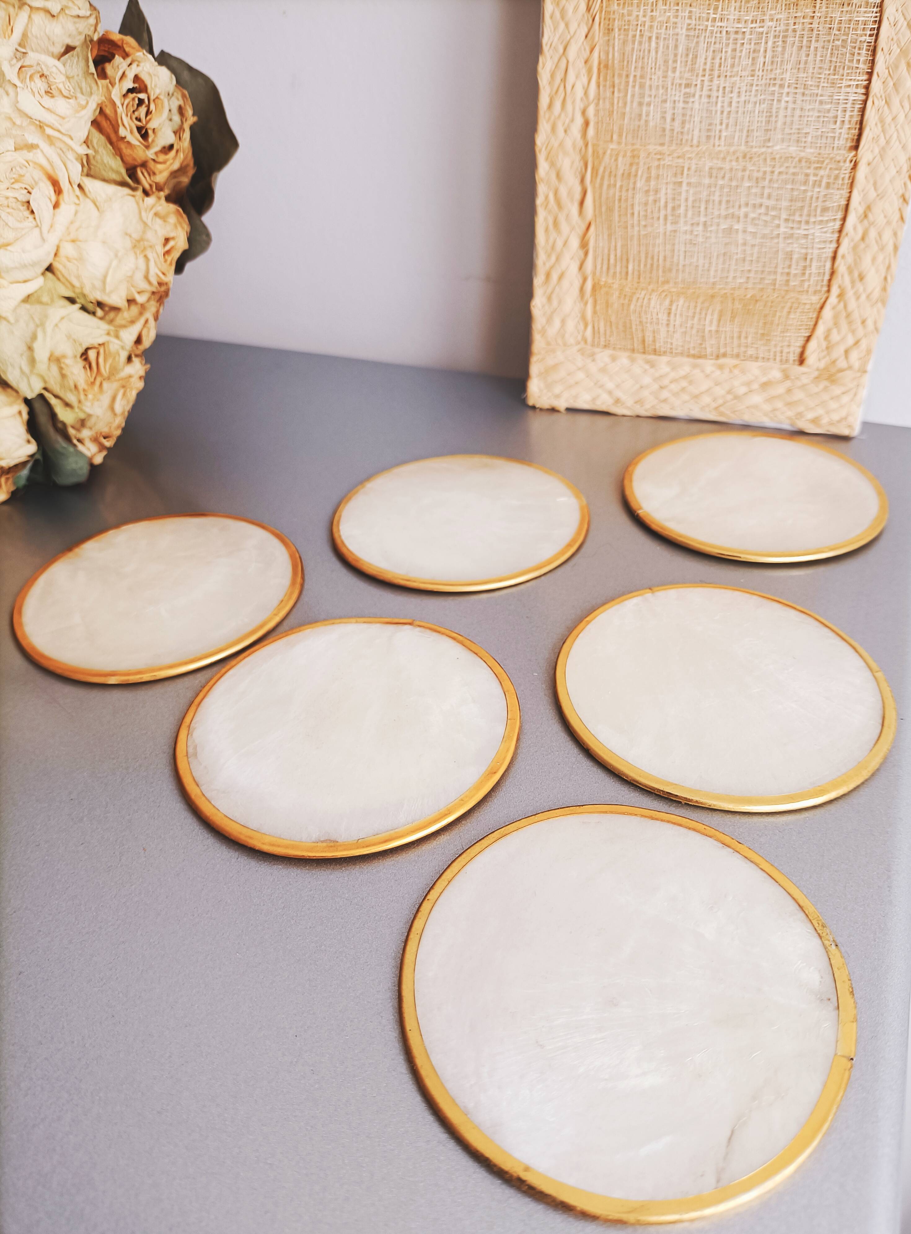 Mother-of-pearl coaster its support