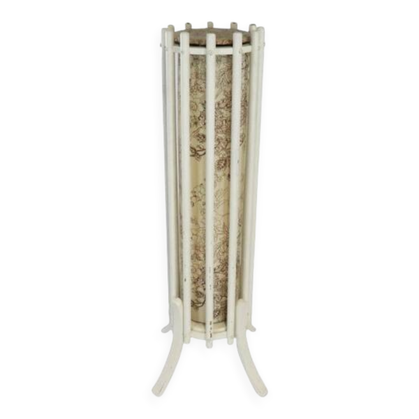 Lampadaire en bois laqué et tissu fleuri — Beyit