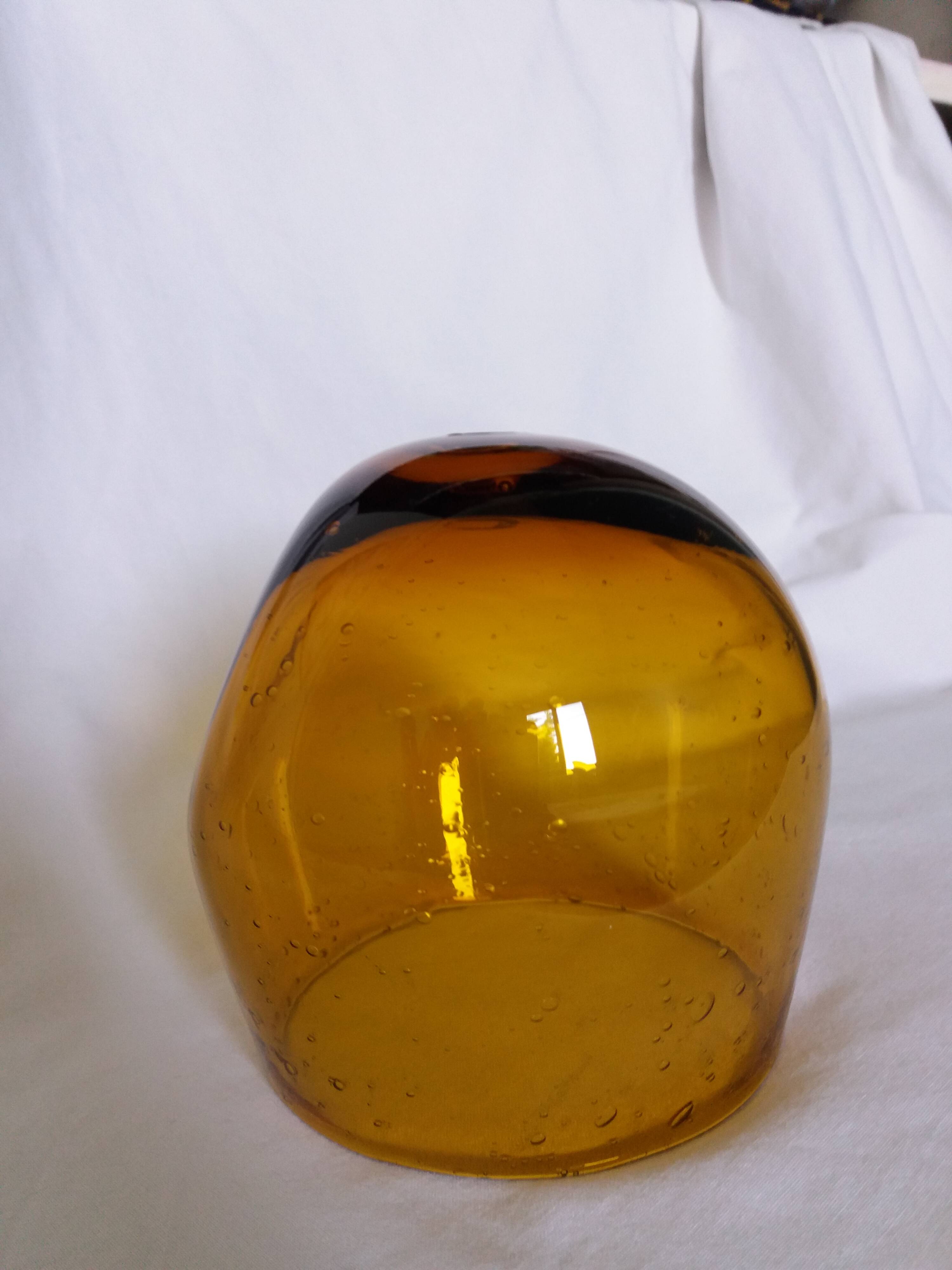 Blown bubble glass vase by Biot