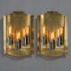 Pair of Scandinavian wall sconces in brass, circa 1930.