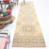 Shabby chic oushak runner rug 333x82cm