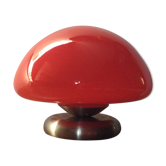 Vintage mushroom lamp in red opaline