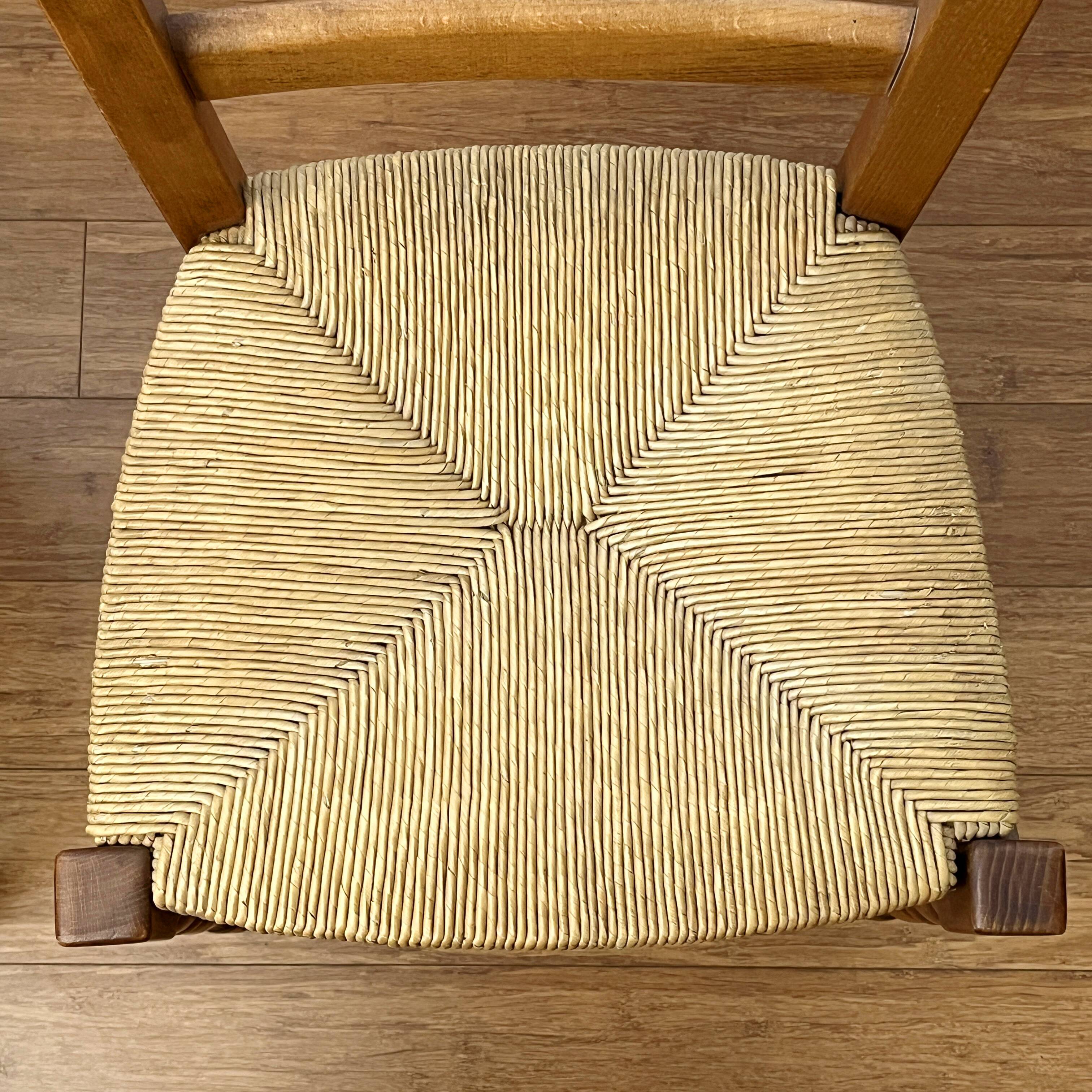 Pair of straw country chairs