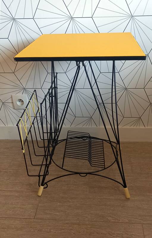 Side table for vintage vinyl records.