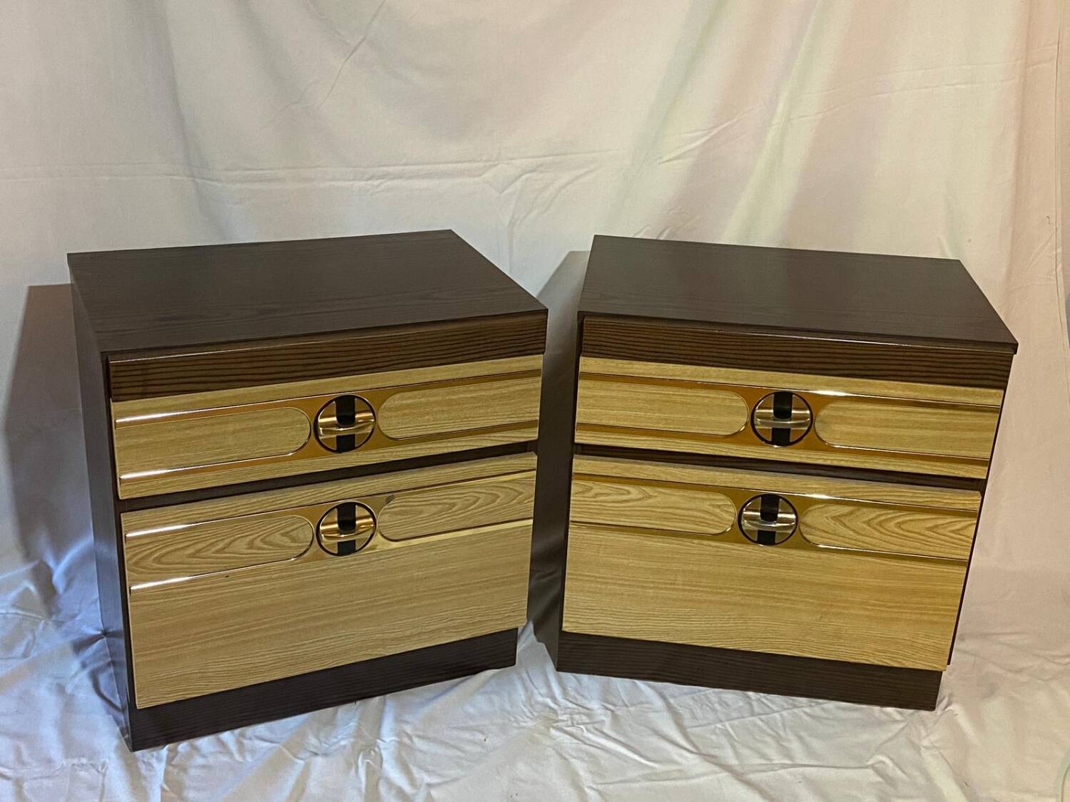Pair of vintage 70s space age bedside tables