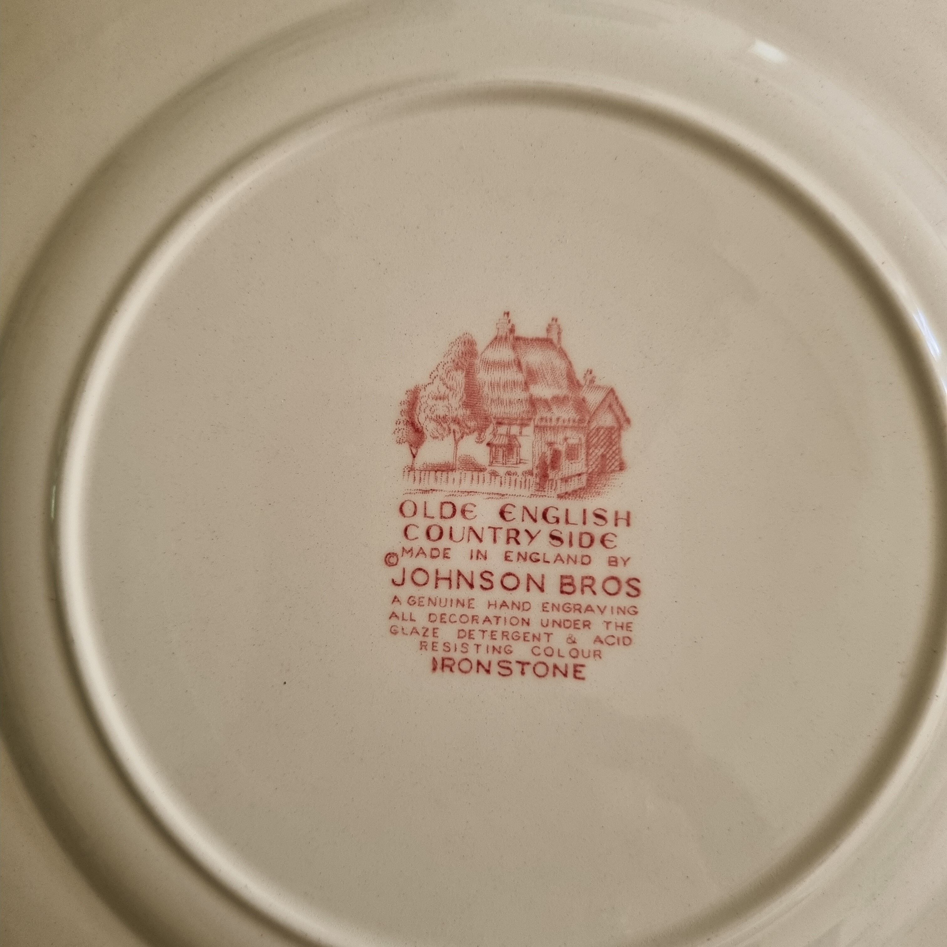Flat plates in vintage English porcelain