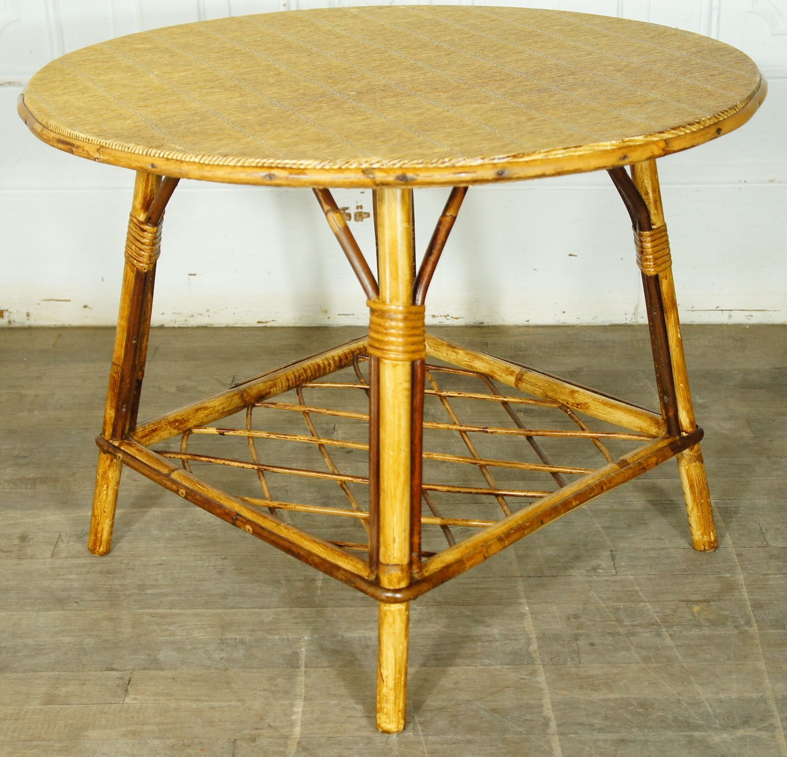 Rattan coffee table & similoid Rio 1960