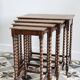4 antique nesting tables made of turned wood