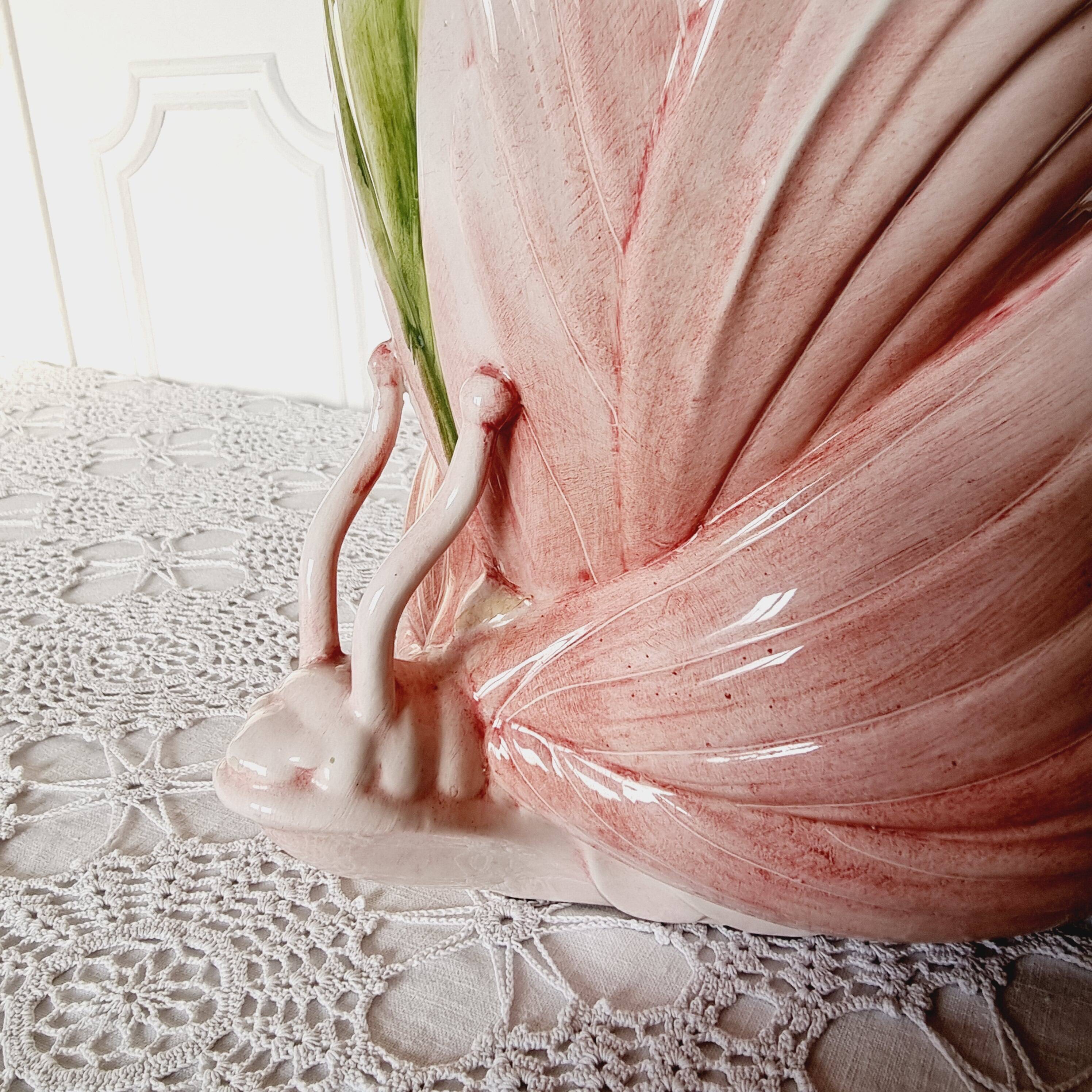 Vase papillon en céramique vernissée italienne