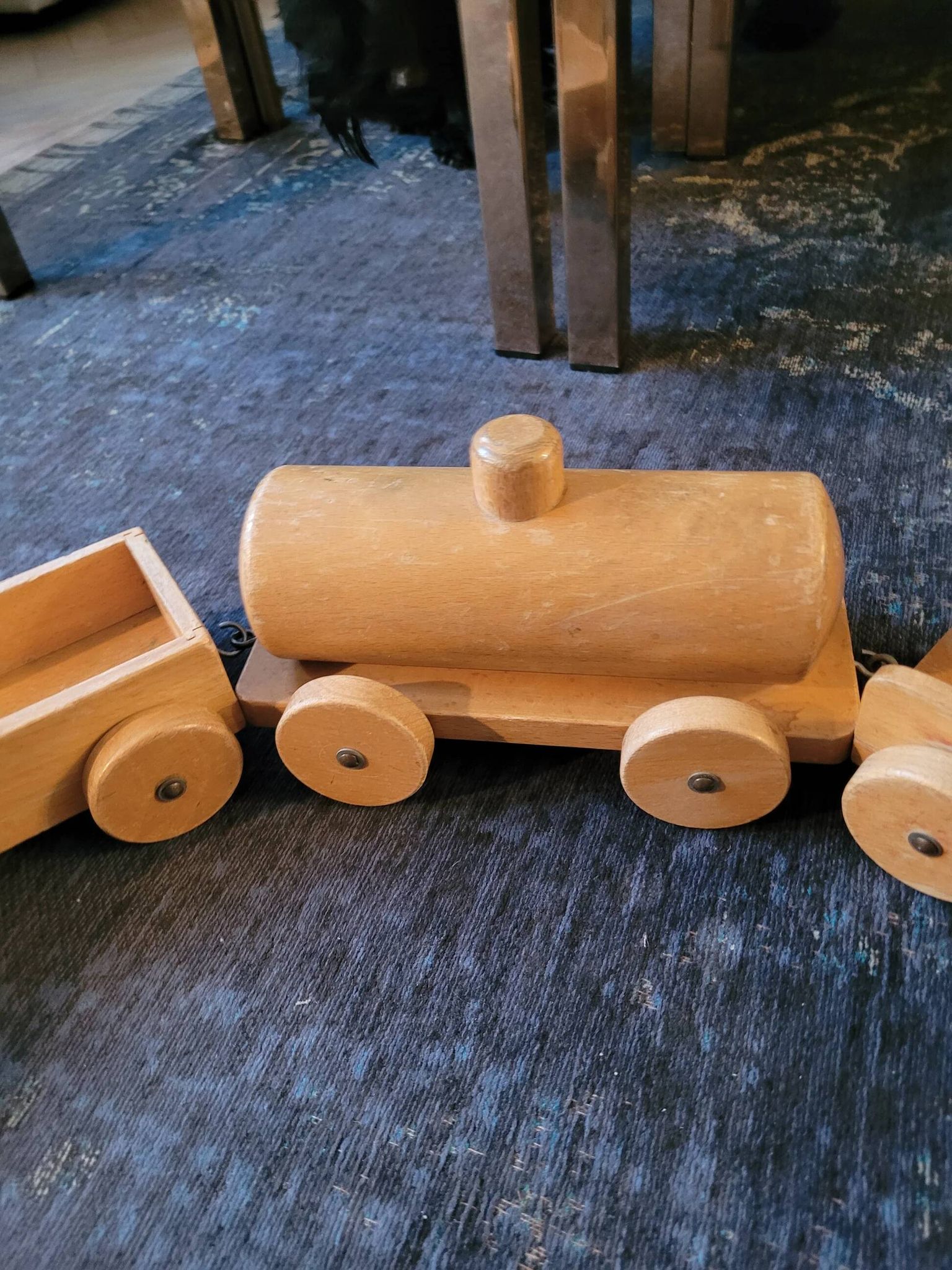 Train en bois ancien - jouet en hêtre