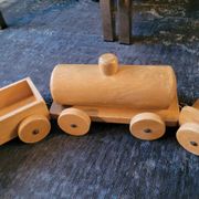 Train en bois ancien - jouet en hêtre