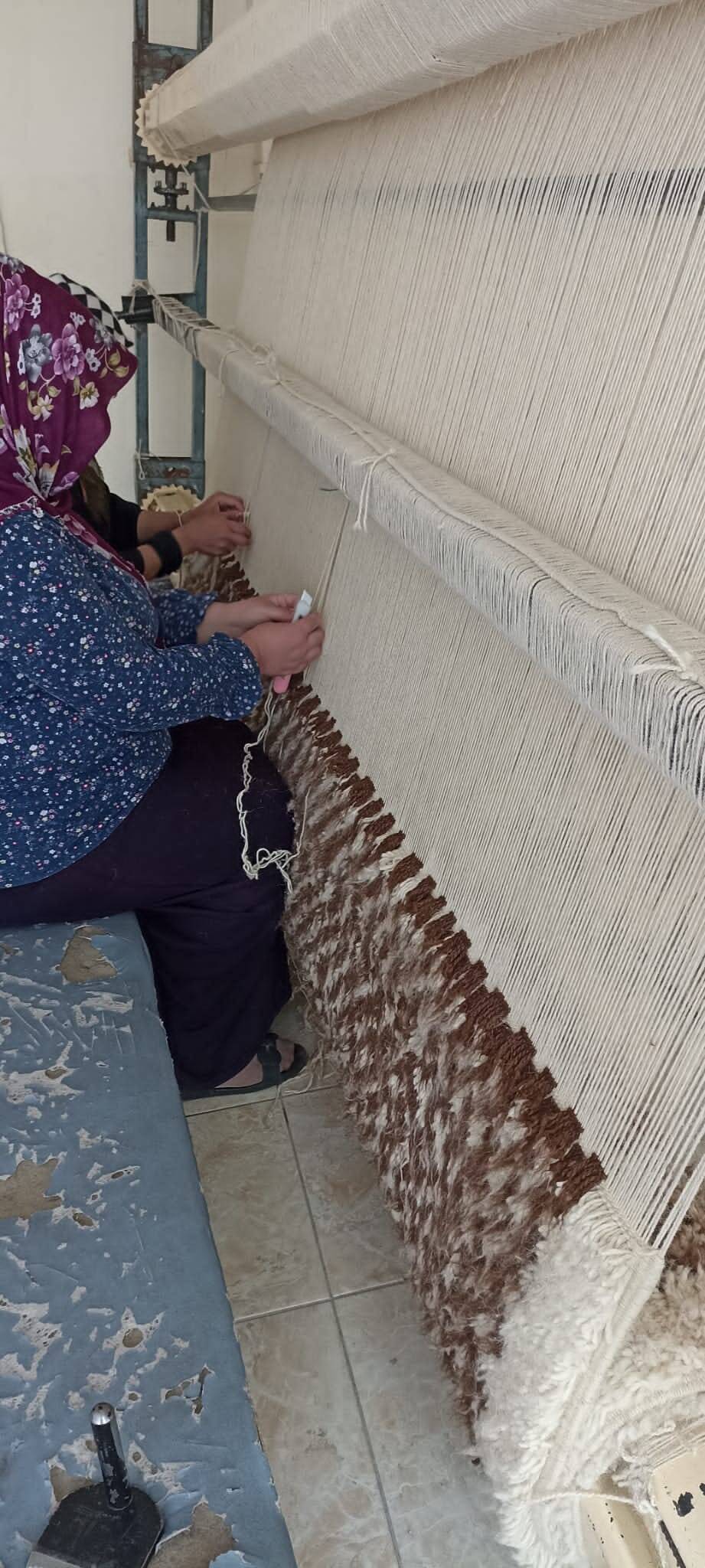 Handmade Tulu Rug, 100% Natural Un-Dyed Wool. Cream and Brown. Custom Options Available