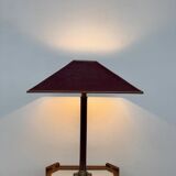 Large teak and bronze lamp from the 1970s