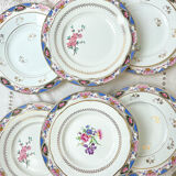 Set of 6 porcelain plates and 6 small mismatched vintage plates ~ Dinner service for 6 people ~