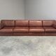 Brown leather modular sofa by De Sede; DS76, 1970s (straight or angle)