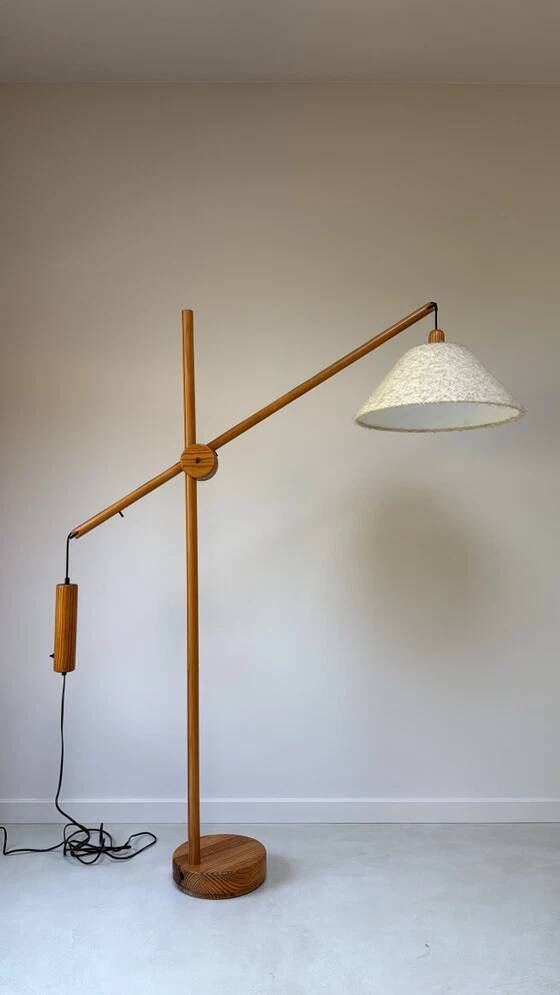 Vintage Domus teak wood floor lamp