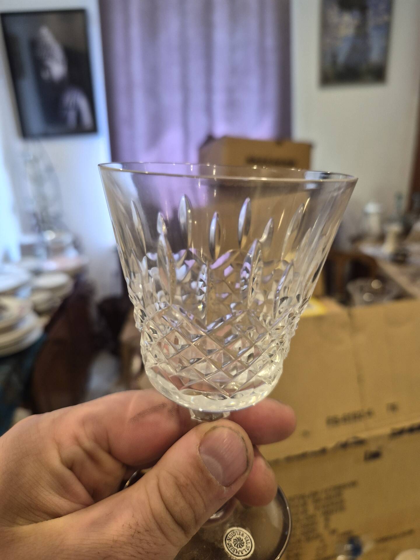 Lot de 12 verres à eau en cristal Val Saint-Lambert