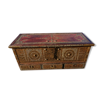 Oriental wedding chest in solid wood