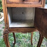 Bedside table louis XV style in wood and marble 20's years