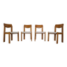 Ensemble de 4 sculptures en chêne chaises, 1960 Danemark