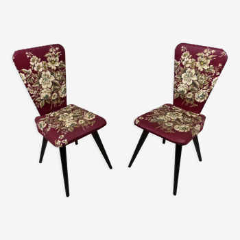 Set of 2 flower side chairs 1950’s