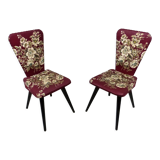 Set de 2 chaises d’appoint fleuries des années 1950
