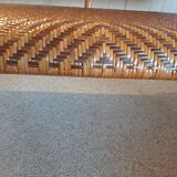 Vintage -Braided rattan sofa - chevron pattern