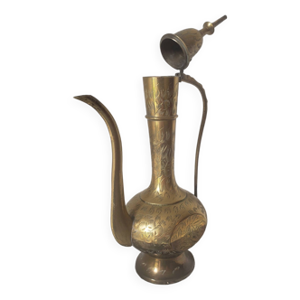 Oriental ewer in two-tone brass