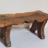 Old footstool in solid wood 19th century