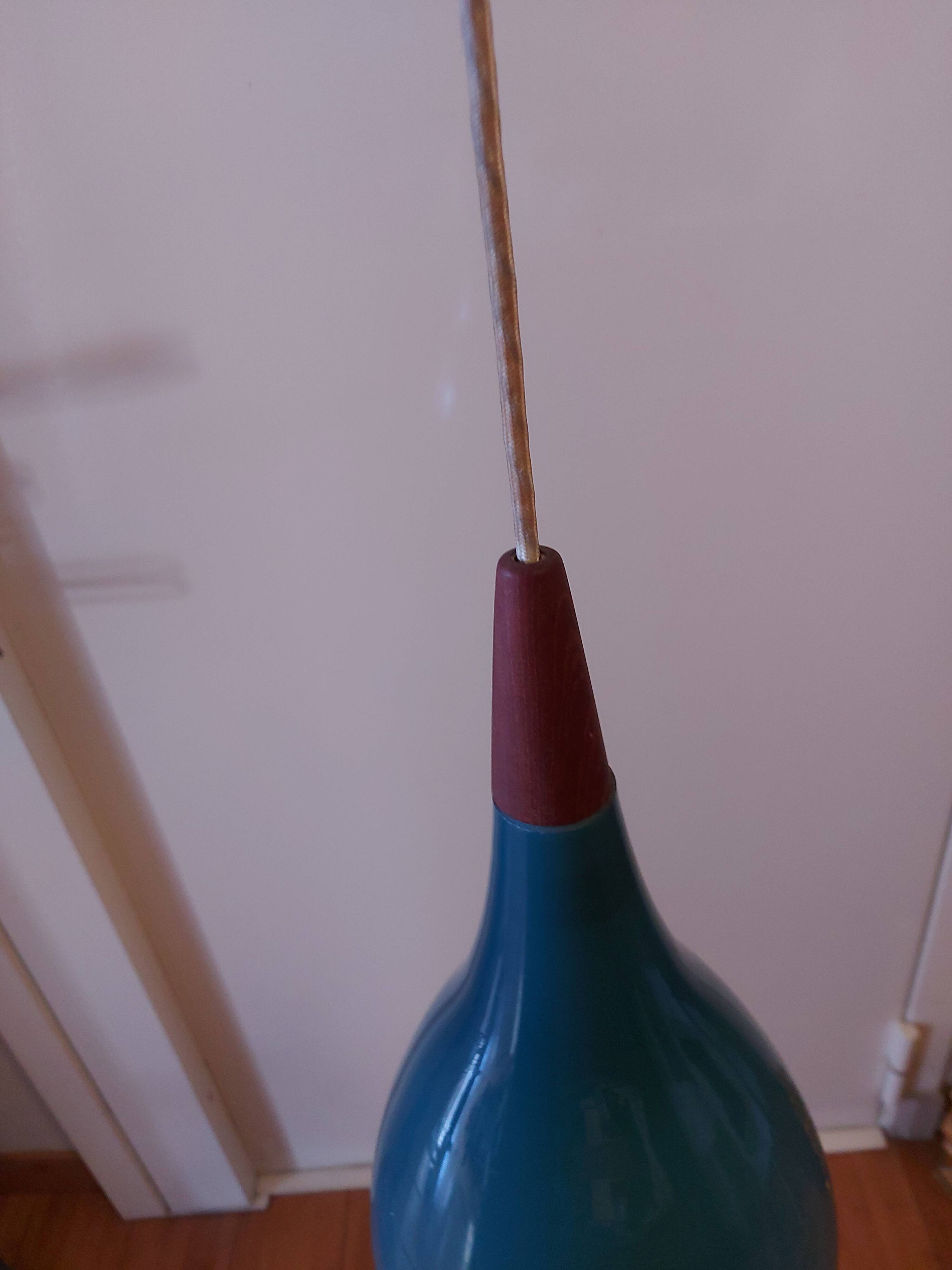 Scandinavian glass pendant light Holmegaard 50, 60's