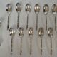 Box of 12 mocha spoons and 1 sugar tongs Ercuis silver metal