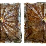 Mid-Century Modern Italian Murano Glass Wall Sconces or Ceiling Lamps from La Murrina, 1950s, Set of 2