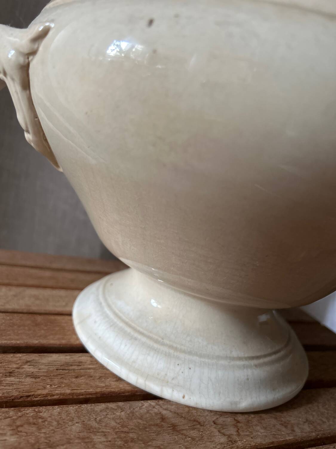 White iron earthenware soup tureen from Digoin and Sarreguemines late 19th century
