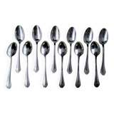 Set of 12 Art Deco Style Silver Metal Coffee Spoons