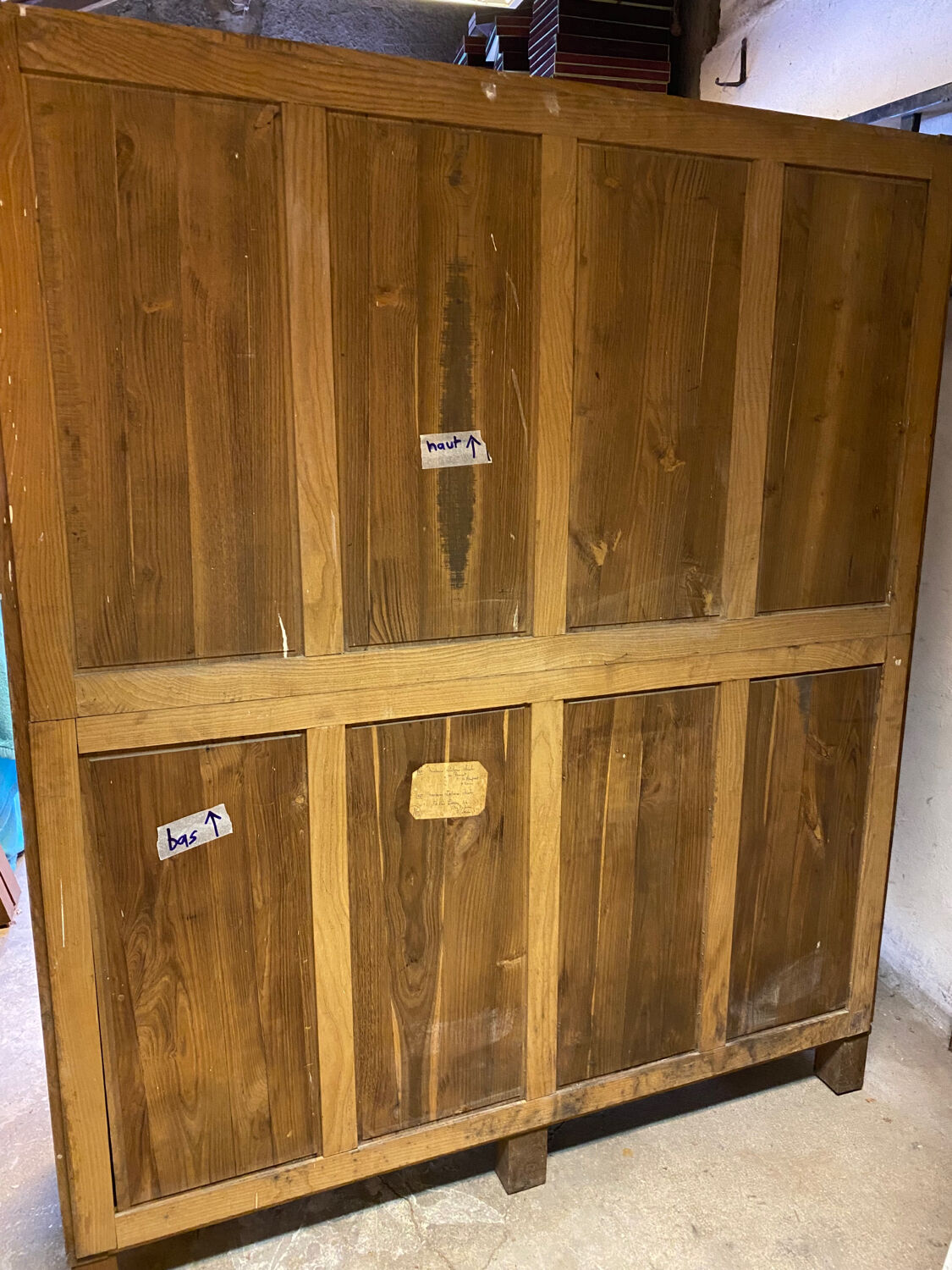 Vintage art deco wooden cabinet with mirror